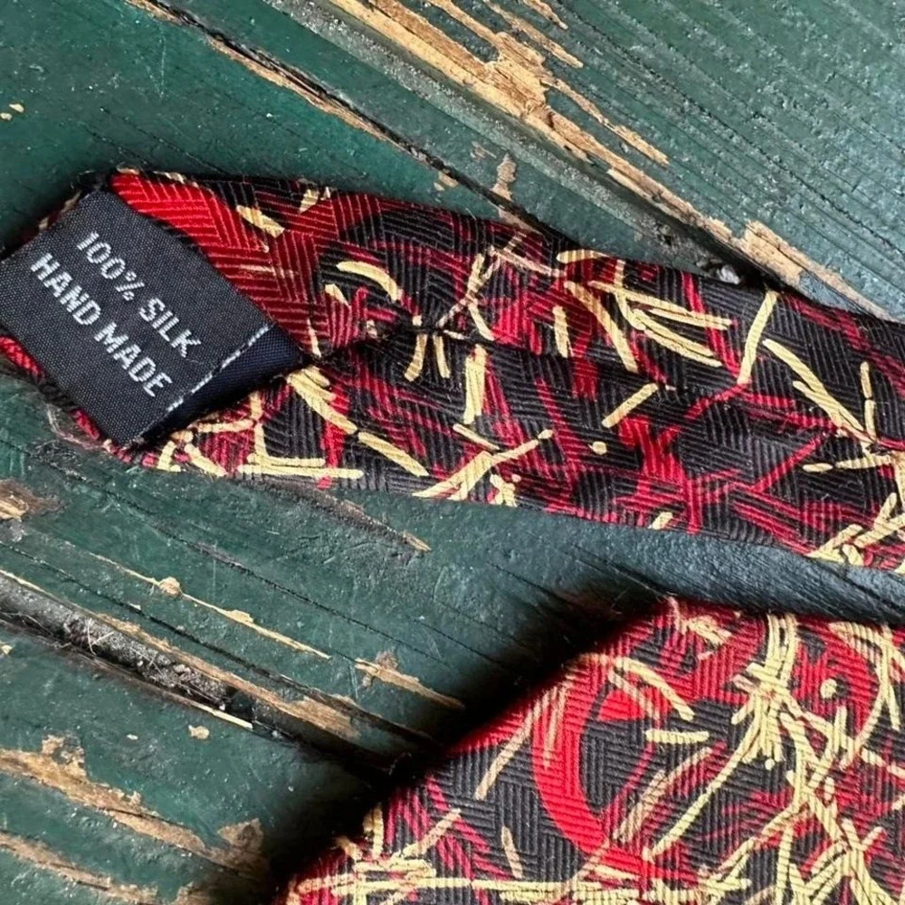 Infectious Awareables‎ Anthrax Silk Tie CDC Microbiology Science Red Black Gold